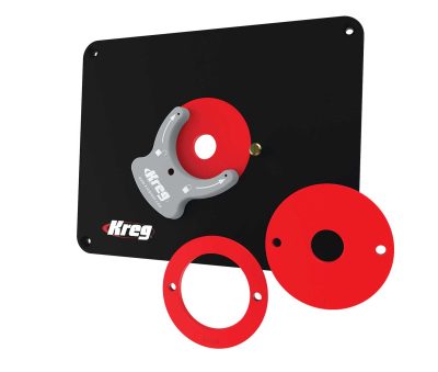 Kreg Precision Router Table Insert Plate w/ Level-Loc Rings (predrilled for Bosch & Portor Cable)