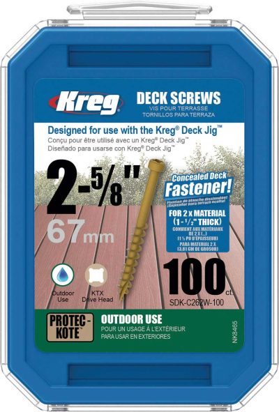 Kreg Protec-Kote Deck Screw - 2-5/8", #8 Coarse, Pan Head, 100ct