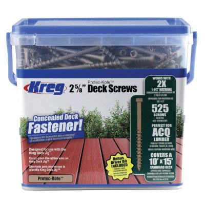 Kreg Protec-Kote Deck Screw - 2-5/8", #8 Coarse, Pan head, 525ct