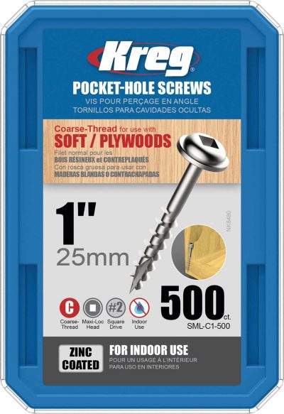 Kreg Pocket Screws - 1", #8 Coarse, Washer-Head, 500ct