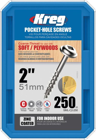 Kreg Pocket Screws - 2", #8 Coarse, Washer-Head, 250ct