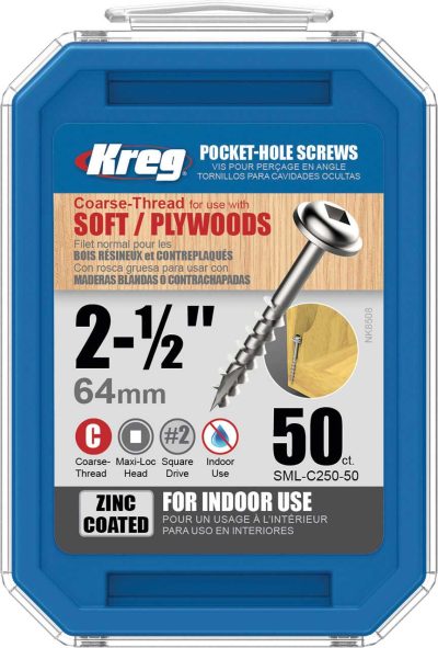 Kreg Pocket Screws - 2-1/2", #8 Coarse, Washer-Head, 50ct