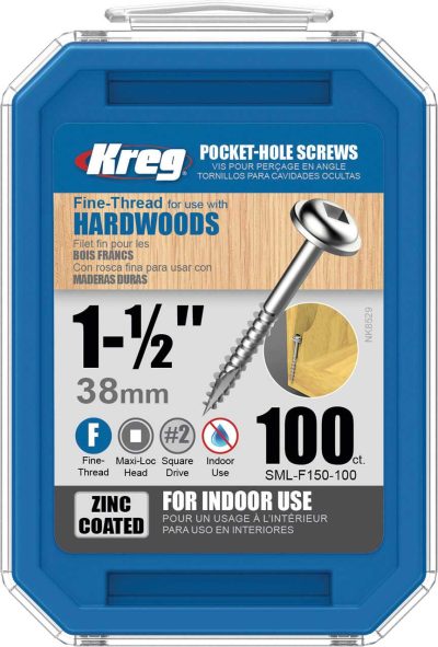 Kreg Pocket Screws - 1-1/2", #7 Fine, Washer-Head, 100ct