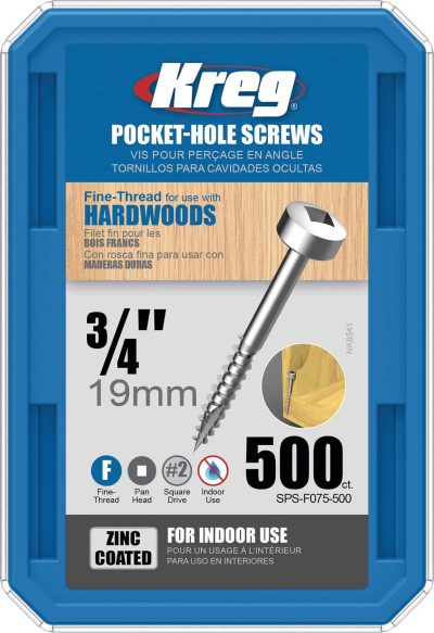 Kreg Pocket Screws - .75", #6 Fine, Pan-Head, 500ct